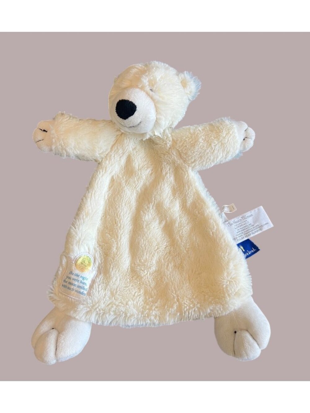 Nancy Tillman Polar Bear Baby Security Blanket Lovey 13" Plush White Polyester